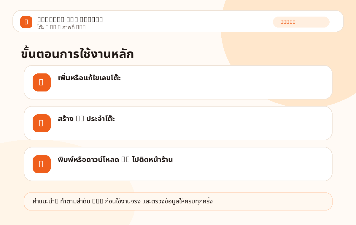 โต๊ะ &amp; QR ภาพที่ 1